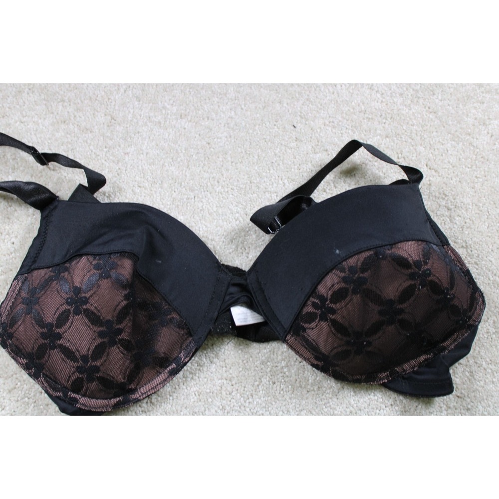 Black & Brown Lace Underwire‎ Bra 36DD